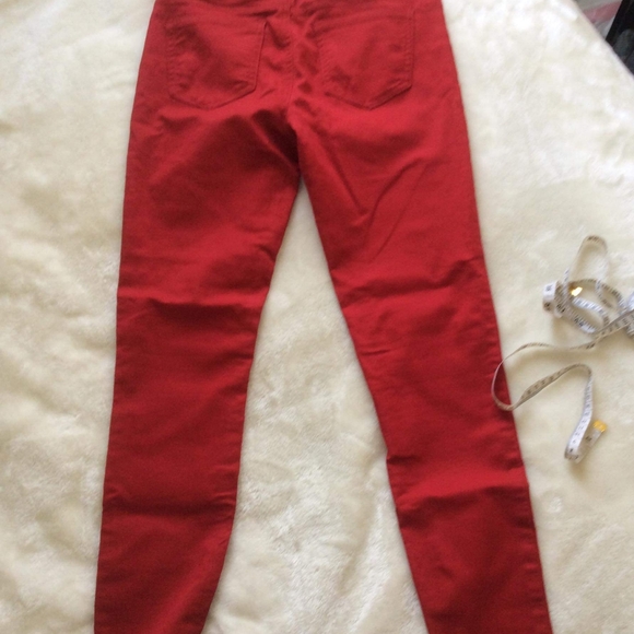 Design Lab Lord & Taylor Red Stretch Jeans straight Cut 26 - Picture 2 of 13